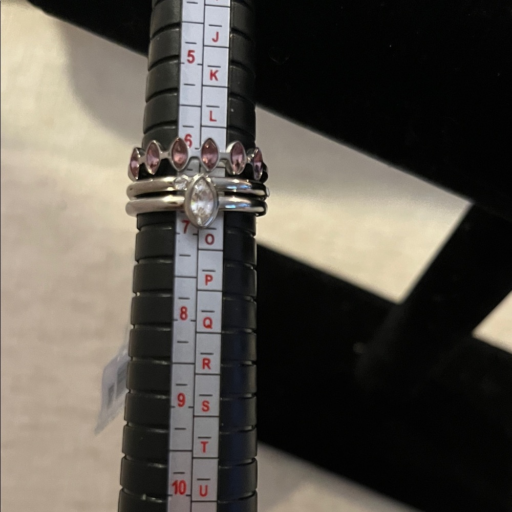 Bosway Symphonia Chic Silver Ring with Lavender Highlights size 7